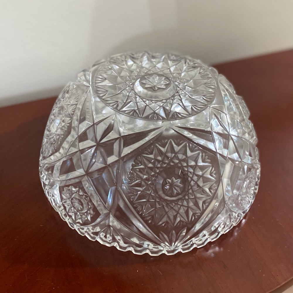 Vintage American Brilliant Cut  Lead Crystal Salad Bowl